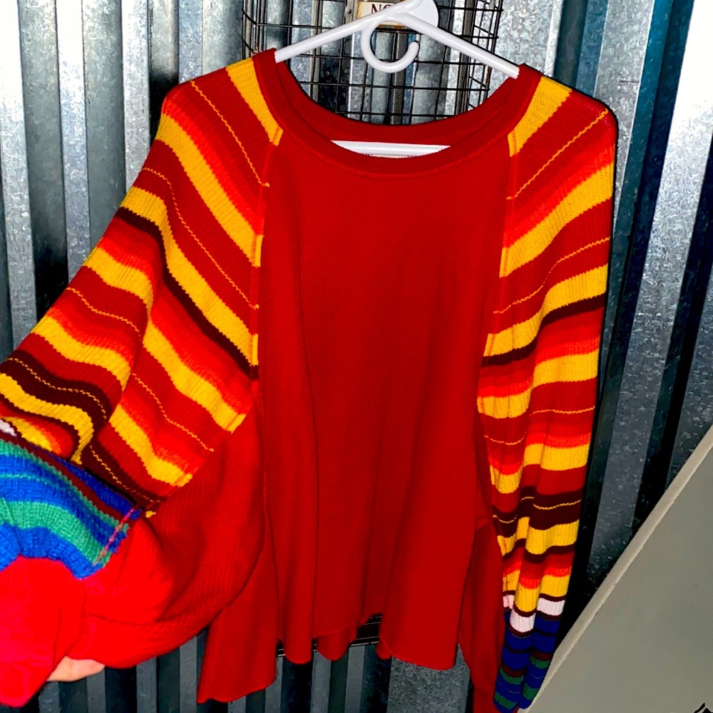 Vibrantly adorable oversized We The free top